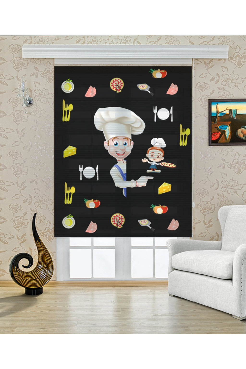 Şef ve Tatlılar Temalı Mutfak Zebra Perde – YZN-453