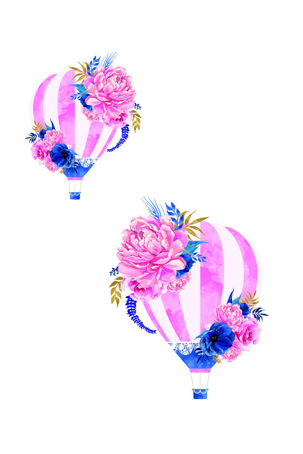 Çocuk odası – Çiçekli Uçan Balon Desenli Zebra Perde – YZN-L-326