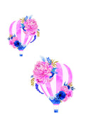 Çocuk odası – Çiçekli Uçan Balon Desenli Zebra Perde – YZN-L-326