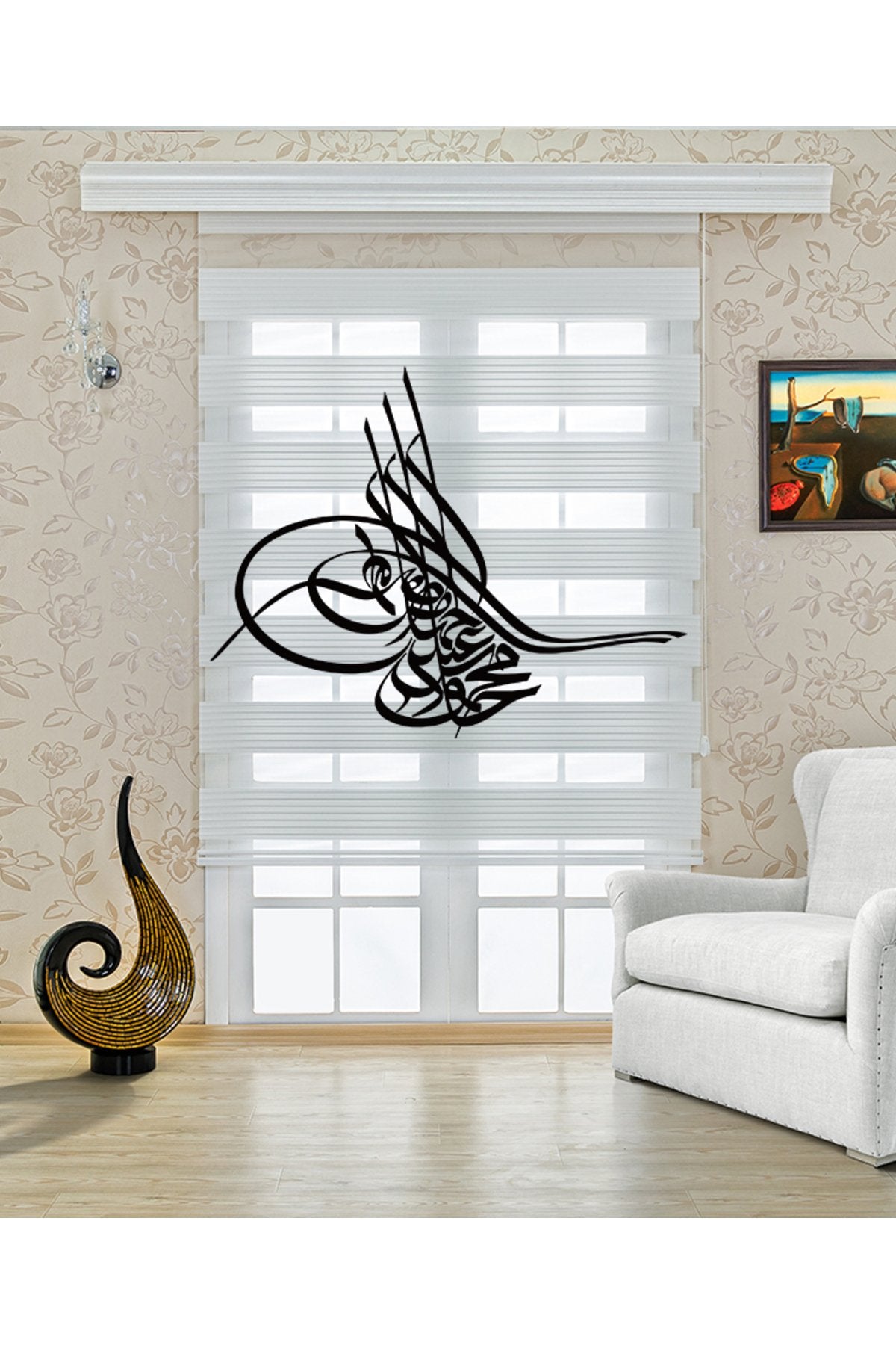 Salon – Hat Sanatı Tuğra Desenli Zebra Perde – YZN-455