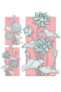 Pembe Zemin Üzerine Lotus Çiçeği Desenli Modern Zebra Perde – YZN-255