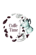 Mutfak – Coffee Time Moka Pot Desenli Zebra Perde – YZN-769