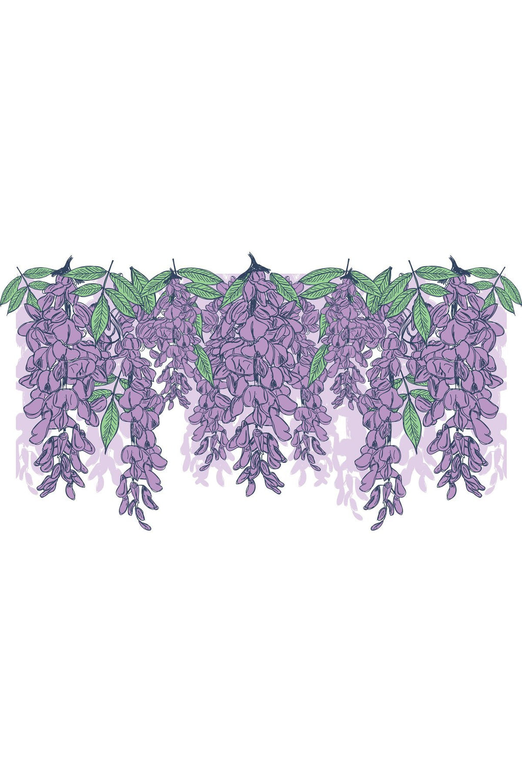 Mor Salkım Çiçeği (Wisteria) Desenli Zebra Perde – la-190