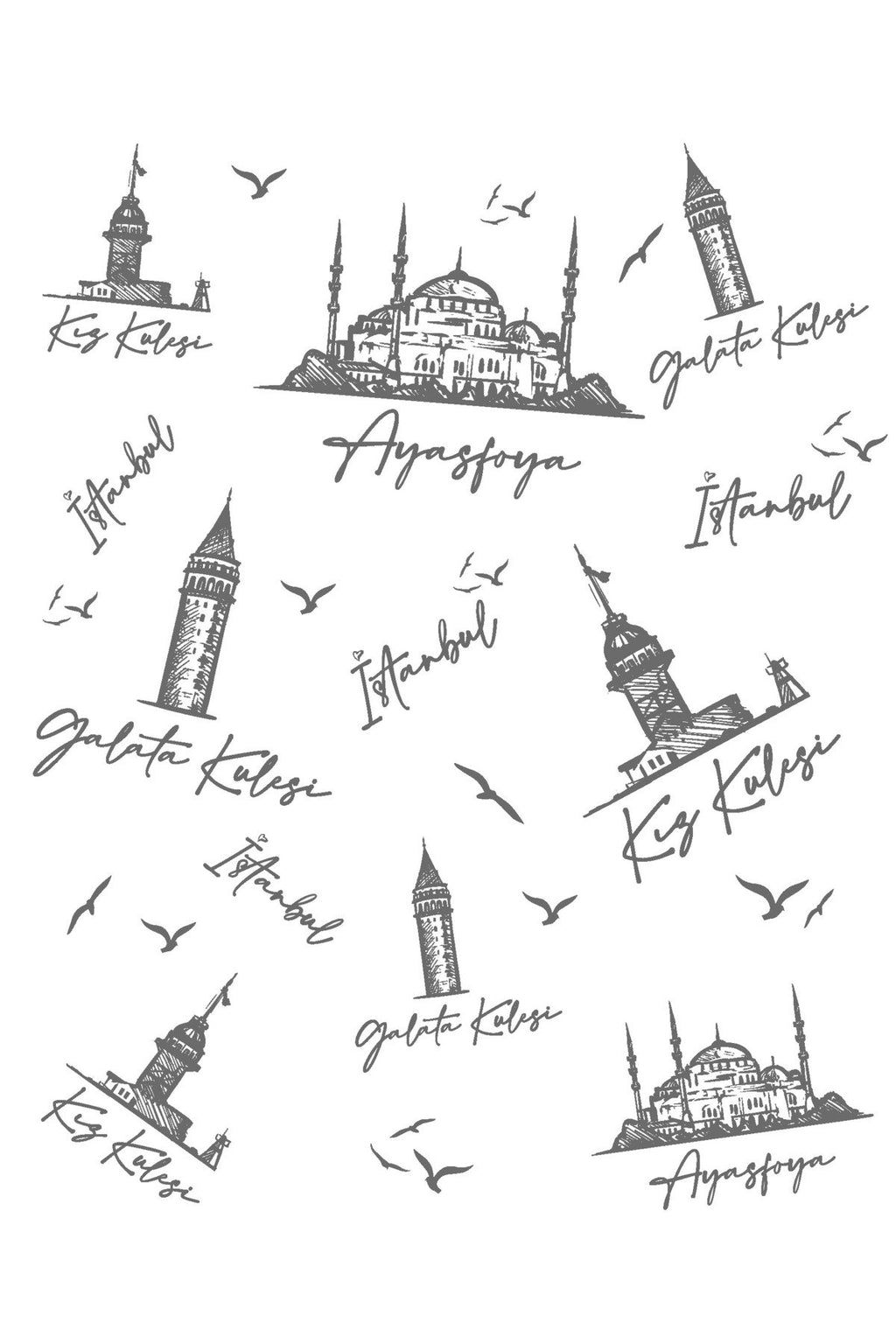 İstanbul Siluetleri Desenli Zebra Perde – YZN-778