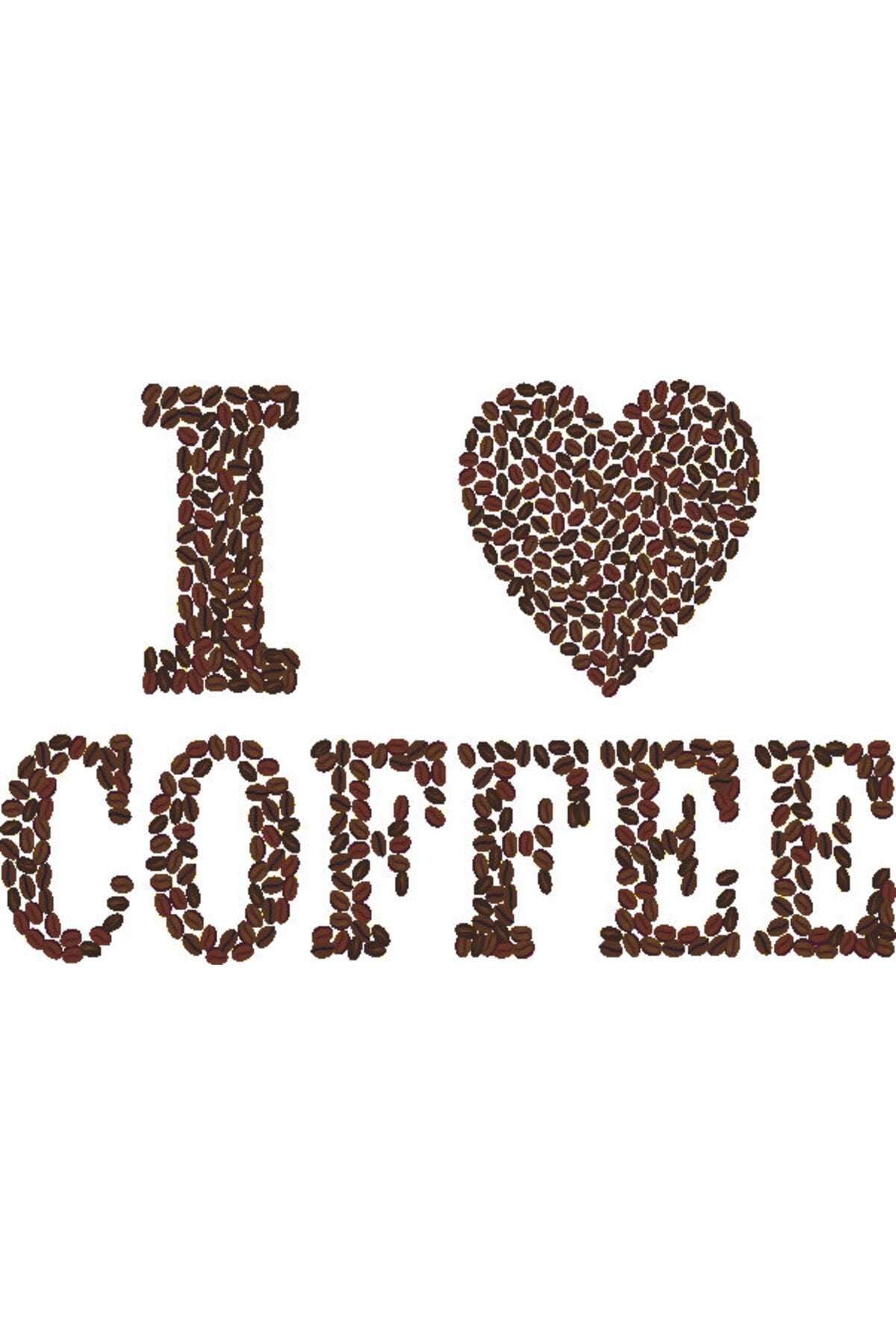 Kahve Çekirdekleri ile I Love Coffee Yazılı Zebra Perde – coffe