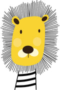 Çocuk odası- Sevimli Sarı Aslan Kafası Desenli Zebra Perde - 414-aslan-1-1
