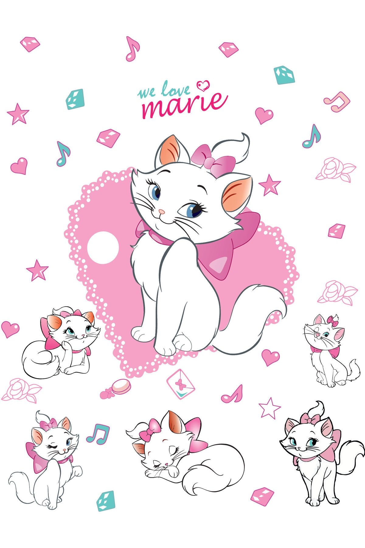Çocuk Odası – Marie Kedi Desenli Zebra Perde – v-284
