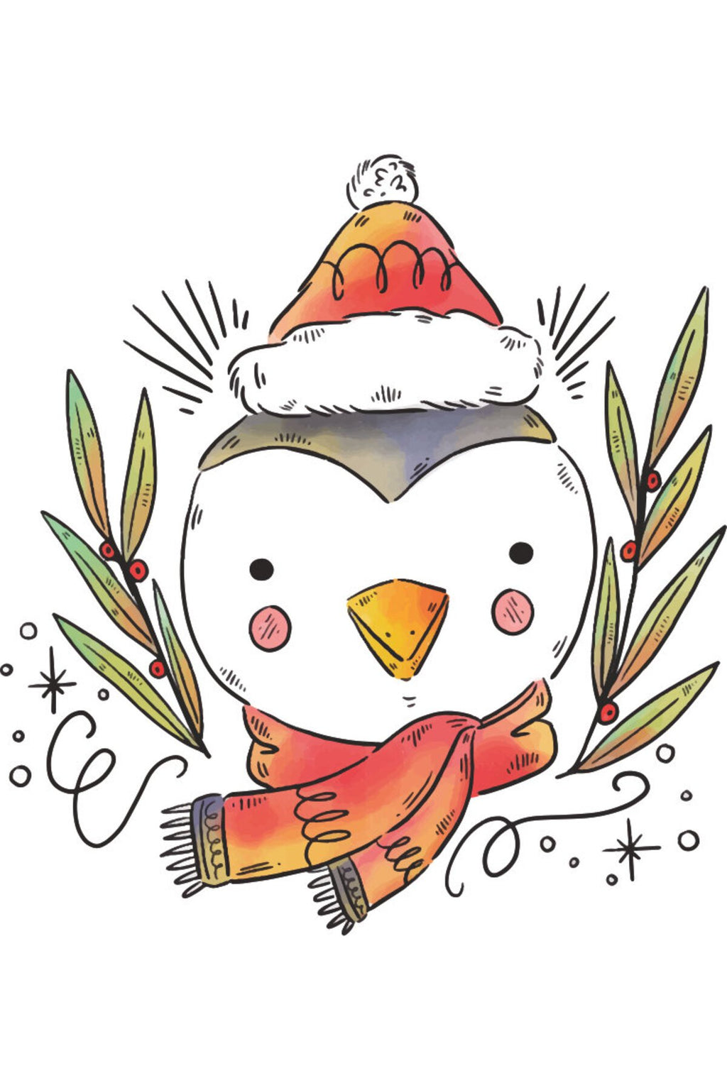 Penguen Noel Temalı Zebra Perde – la-228