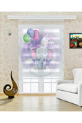 Çocuk odası Fil – Balon Tutan Sevimli Fil Zebra Perde – YZN-353