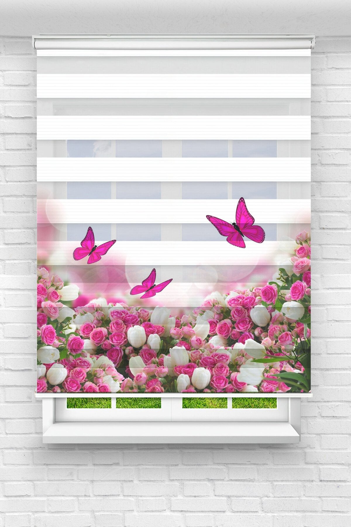 Çocuk odası – Kelebek ve Çiçek Bahçesi Zebra Perde – YZN-238