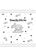 Dream Big Little One Yazılı Fil Desenli Zebra Perde - aa-429
